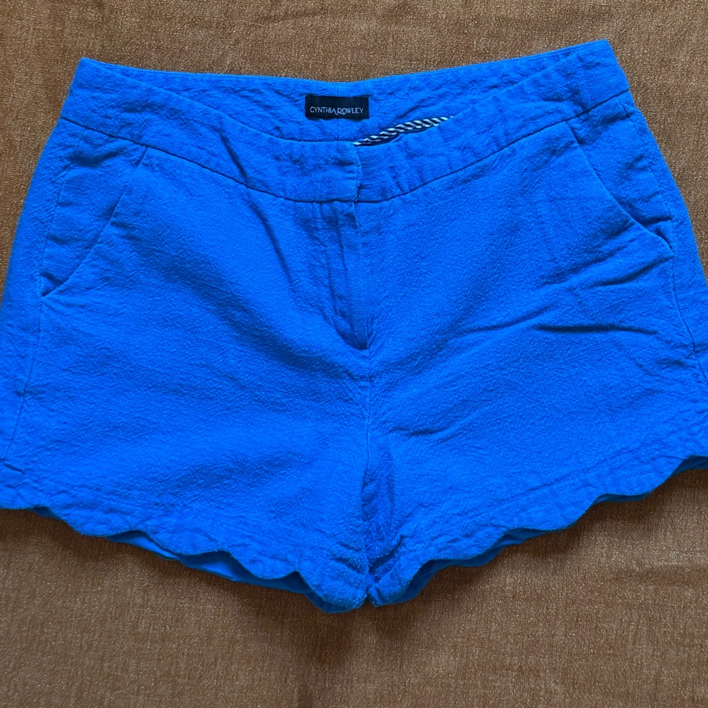 Cynthia Rowley Bright Blue Textured Shorts
